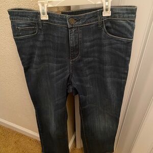 KUT FROM THE KLOTH WOMENS SIZE 14 / 28 INCH INSEAM BLUE DENIM EMMA BUTTON ZIPPER